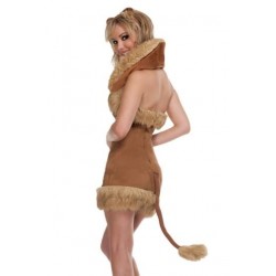 Size is S Cosplay Halter Cat Sexy Womens Halloween Costume Brown