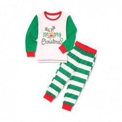 Size is 1T-2T Family Adult Kids Pajamas Merry Christmas Reindeer Striped Matching