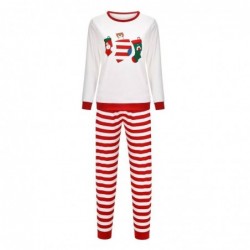 Size is 1T-2T Family Adult Kids Pajamas Striped Pants Christmas Socks Top Matching