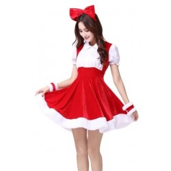 Size is M Womens Cute Adult Mini Santa Claus Dress Christmas Costume Red