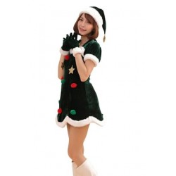 Size is OneSize Cute Mini Tree Dress  Christmas Costume For Women Green