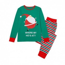 Size is 1T-2T His And Hers Santa Claus Print Striped Christmas Pajamas Party