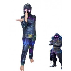 Size is (6Y-7Y)/M Kids Raven Fortnite Jumpsuits Halloween Costume With Mask
