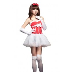 Size is OneSize Sexy Corset Dress Cute Christmas Santa Costume Red Women