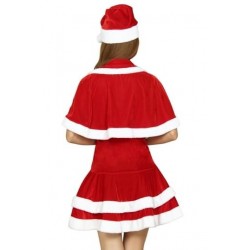 Size is OneSize For Women Fancy Cute Fur Trim Santa Costume Red