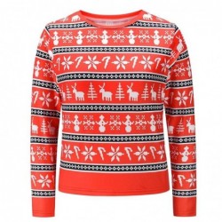 Size is S Holiday Reindeer Snowflake Xmas Christmas Sweatshirt Red Women