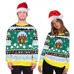 Size is M For Couple Holiday Elf Print Ugly Christmas Hallmark Sweatshirt Green