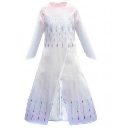 Size is (4Y-5Y)/S Toddler Girls Frozen 2 Elsa Dress Costumes With Mesh White