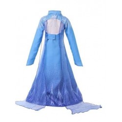 Size is (4Y-5Y)/S Girls Elsa Dress Frozen 2 Halloween  Costumes Kids blue