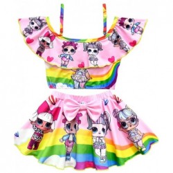 Size is 2T-3T Ruffle Bow Front Lol Surprise Doll Swimsuit Two Set For Girl