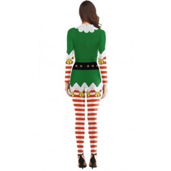 Size is M Green Fancy Adult Christmas Santa Bodysuit Costume