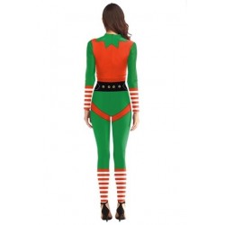 Size is M Orange Fancy Adult Christmas Santa Bodysuit Costume