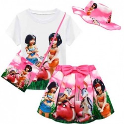 Size is 100cm Girls Dress Ainbo Print Two Pieces with Hat And bag Rose Red