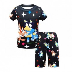 Size is 110cm Bluey Print Short Sleeve Tshirt and Shorts Two Piece Set  For Boy's Kids