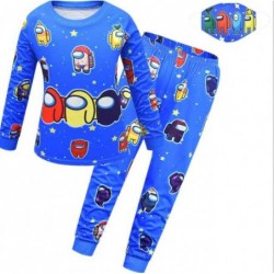Size is 120cm ForBoys Long Sleeve Space Crew Neck Among Us Sets 2 Pieces Pajamas