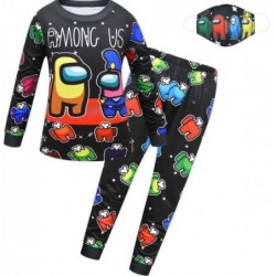 Size is 120cm Space Long Sleeve Crew Neck Among Us Sets 2 Pieces Pajamas ForBoys