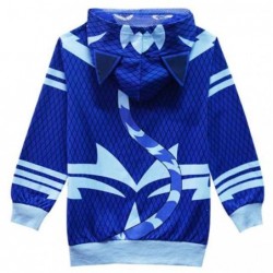 Size is 100cm For Kids PJ Masks Catboy Hooded Sweatshirt Zipper Front Blue Halloween Costumes Boys
