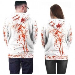 Size is M For Couples Bloody Teddy Bear Printed Hooded Sweatshirt Halloween Costumes Boyfriend And Girlfriend