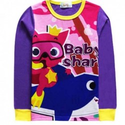 Size is 2T-3T(100cm) Boys Baby Sharks Printed Long Sleeve Casual Navy Blue 2 Pieces Pajamas For kids