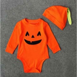 Size is 0M-3M(70cm) Cosplay Cute Pumpkin Long sleeve Costume Set Halloween Bodysuit For Baby 0-2Years