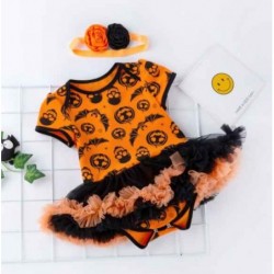 Size is 0M-3M(70cm)  For GirlBaby Cute Pumpkin Short sleeve Dresses Costume Set Halloween 0-2Years