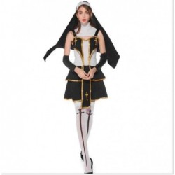Size is WOMAN-M Sexy Sister Nuns &Priest Costume couple  for Halloween Party Funny Adult
