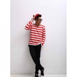 Size is WOMAN-M Cosplay Where's Wally Couple Halloween Costumes 2021 Funny Adult Bodysuit