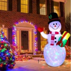 Size is OneSize Halloween Inflatables Snowman with Color LEDs Outdoor Party Decorations For Yard Garden