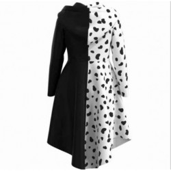 Size is 3T-4T(110cm) Cosplay Cruella de Vil Red DressCoat Black And White Dress Set Halloween Costumes For Girs
