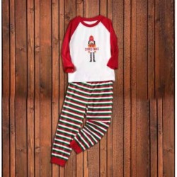 Size is 3M Red white green stripes Family Matching Christmas Pajamas Sleepwear For Mom Dad Kids