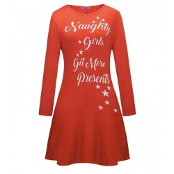Size is S Women Long Sleeve Christmas Xmas Dresses Black And Red
