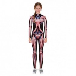 Size is 3T-4T(110cm) Halloween Cosplay  Robot Printed Jumpsuit Fullbody Costumes  For  Kids  Bodysuit