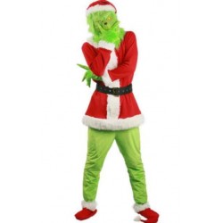 Size is 3T-4T(110cm) The Grinch Christmas  Jumpsuit Outfit Costumes  For Adult And Kids With Mask