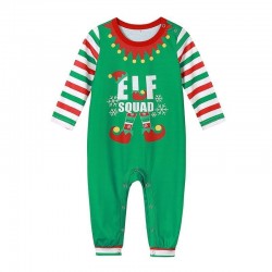 Size is 1T-2T Pants Christmas Family Pajamas Elf Squad Print Top Striped