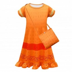 Size is 2T-3T(100cm) Encanto Pepa Short sleeves Falbala Summer Dress With Bag For Girls Children's Day