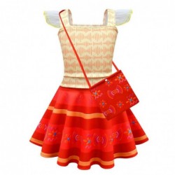 Size is 2T-3T(100cm) For Cute Girls Encanto Dolores Sleeveless Ruffled Square Neck Summer Dress With Bag