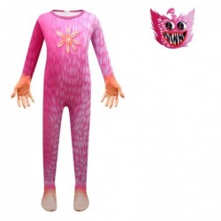 Size is 3T-4T(110cm) For Kids Cosplay Poppy Playtime Halloween Costumes Jumpsuit With Mask Pink