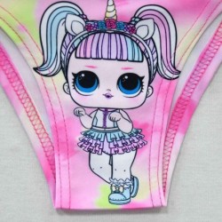Size is 2T-3T(100cm) For Girls Halter Neck Two pieces Bikini Lol Surprise Doll Pink Sleeveless Swimsuits 2T-12T