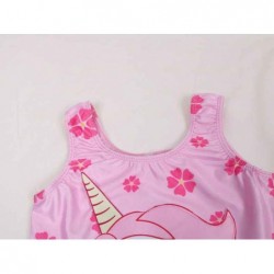 Size is 3T-4T(100cm) Pink Unicorn 2 Pieces Cute Swimsuit Sleeveless For Toddler Baby Girl