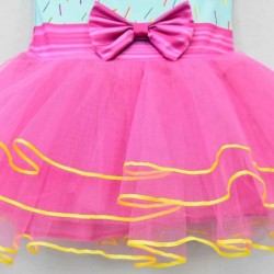Size is 3T-4T(100cm) Tulle Ruffle Sleeveless Princess Girl Fancy Nancy Dresses Outfits Birthday Party