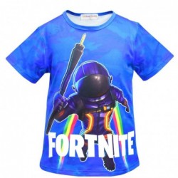 Size is 5T-6T(120cm) Cosplay Fortnite Blue T-Shirt Short Sleeve Crew Neck Summer Outfits 6T-14T