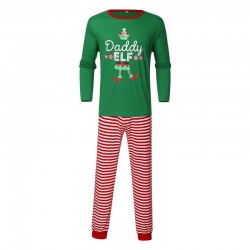 Size is 1T-2T Christmas Pajama Sets Daddy Mummy Elf Print Matching Family For Adult Kids