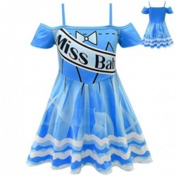 Size is 2T-3T(100cm) Birthday Princess Slip Short Sleeves Dress Lol Surprise Doll Print Summer 1 Piece Outfits Blue