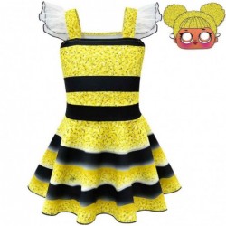 Size is 2T-3T(100cm) Tutu Yellow Ruffle Sleeves Dress Lol Surprise Doll Print Summer 1 Piece Outfits Costumes Little Girl