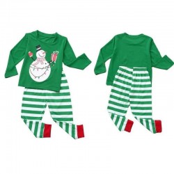 Size is 1T-2T Pants Christmas Family Pajamas Snowman Print Top Striped