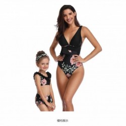 Size is 2T-3T(104cm) Deep V-Neck 1 Pieces Mommy and Me Tankini Family Matching Swimwear Red Floral Dad Swiming Shorts
