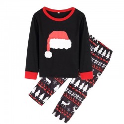 Size is 1T-2T Matching Family Christmas Pajamas Christmas Hat Print Top Reindeer