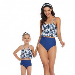 Size is 2T-3T(104cm) Mommy And Me Tankini Family Matching Halter Backless 2 Pieces Swimwear Floral Printed Dad Swiming Shorts