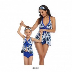 Size is 2T-3T(104cm) Halter Backless Mommy And Me Tankini Family Matching 2 Pieces Swimwear Floral Printed Dad Swiming Shorts