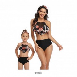 Size is 2T-3T(104cm) Back Cross Mommy And Me Tankini Family Matching 2 Pieces Swimwear Red Floral Printed Dad Swiming Shorts